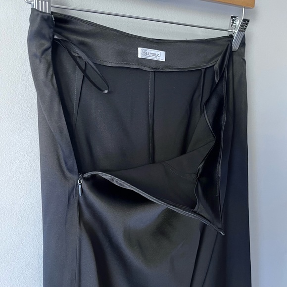 NWOT Lily Silk Wide Leg Classic Fit High Rise Silk Blend Pants Black 26 - Picture 8 of 13